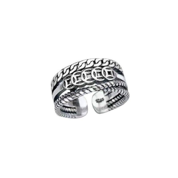 Vintage Coin-Inspired Open Ring