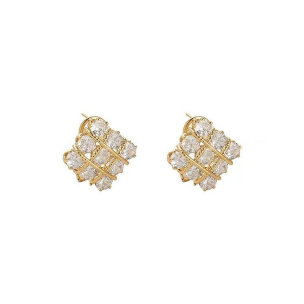 Exquisite Socialite Sparkling Square Zircon Earrings