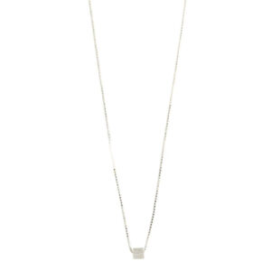 Korean Style Brushed Square Pendant Necklace