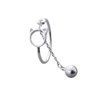 Korean-Japanese Style Hollow Cat Bell Ring